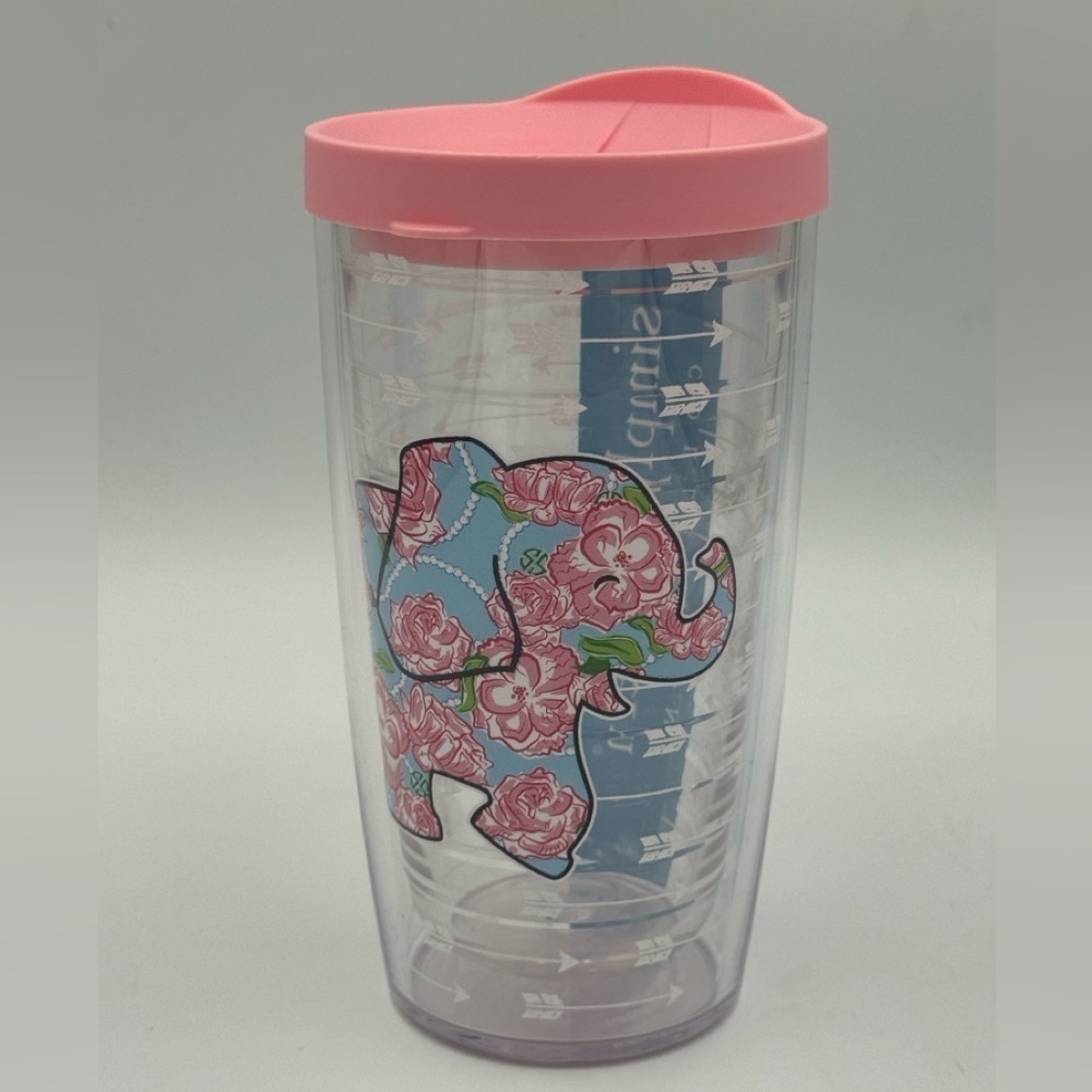 Tervis Tumbler 16 Oz Simply Southern Floral Elephant Arrows Pink Travel Lid - Picture 2 of 6